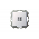 Розетка 2xUSB Liregus Epsilon серебро 28-1857