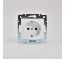 Розетка с зазем. Lezard Karina белая 707-0288-122B