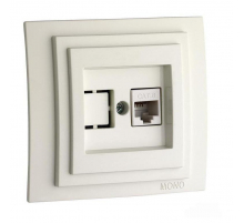 Розетка компьютерная RJ45 Mono Electric Larissa 6 кат белый 103-191905-125
