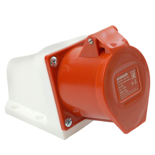 Розетка 3P+PE Stekker с крышкой красный RST32-124-44 49436