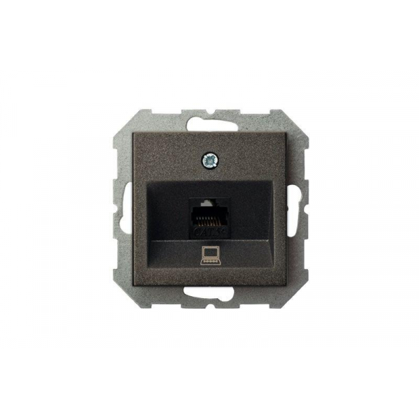 Розетка RJ45 Liregus Epsilon антрацит 28-1155 Розетка RJ45 Liregus Epsilon антрацит 28-1155