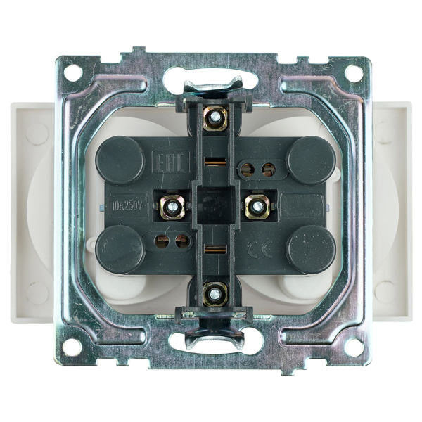 Розетка двойная 2P Stekker Катрин со шторками белый GLS10-7113-01 39573