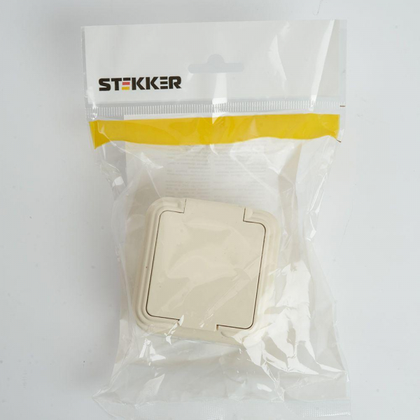 Розетка 2P Stekker Брест с крышкой слоновая кость PST16-20-44 49060 Розетка 2P Stekker Брест с крышкой слоновая кость PST16-20-44 49060