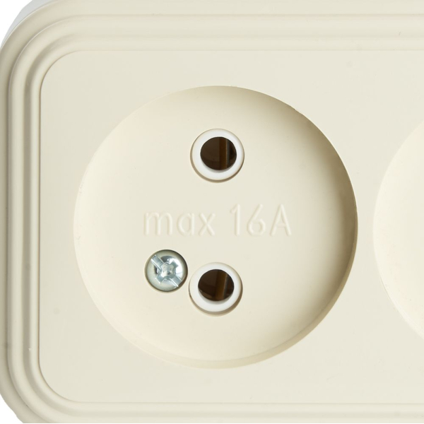 Розетка двойная 2P Stekker Брест слоновая кость PST16-30-20 49057