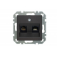 Розетка RJ45/RJ11 Liregus Epsilon черный матовый 29-237