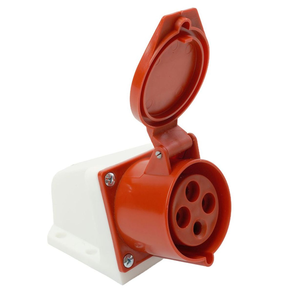 Розетка 3P+PE Stekker с крышкой красный RST32-124-44 49436