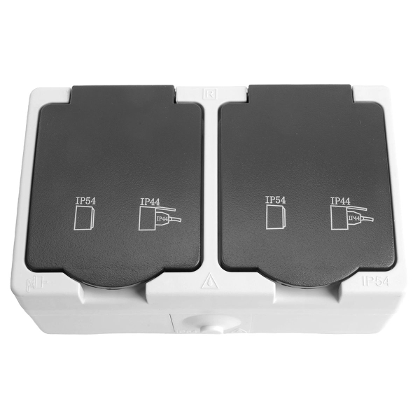 Розетка 2-местная с крышкой Stekker Велена PST16-12-54 32754