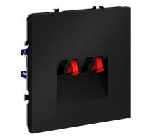 Розетка акустическая встраиваемая Voltum S70 4-местная, (черный матовый) VLS060308