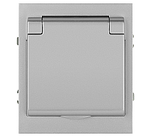 Розетка ЭРА Arktik 16-2103-03 с заземлением 2P+E Schuko со шторками с крышкой 16А-250В алюминий Б0070436