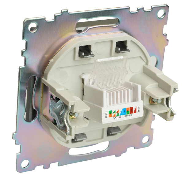 Розетка компьютерная RJ-45 Stekker Катрин графит GLS00-7107-06 49418