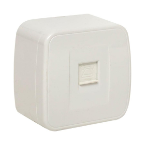 Минск Розетка Phone 1-местная ОП белая EKF Basic EGT01-034-10