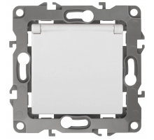 Розетка ЭРА 12 2P E Schuko со шторками с крышкой 16A 250V 12-2103-01 Б0014693