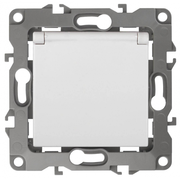 Розетка ЭРА 12 2P E Schuko со шторками с крышкой 16A 250V 12-2103-01 Б0014693 Розетка ЭРА 12 2P E Schuko со шторками с крышкой 16A 250V 12-2103-01 Б0014693