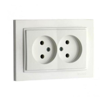 Розетка 2К двойная Mono Electric Despina 16A 250V винтовое подключение белый 102-190005-121