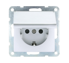 Розетка LK Studio с з/к, шторками и крышкой (серебристый металлик) LK80 843403-1