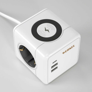 Розеточный блок 3-местный Werkel + 3 USB + беспроводная зарядка W6513501 4690389204265