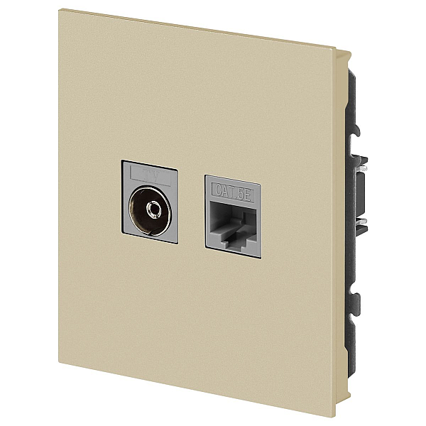 Розетка ЭРА Arktik 16-3110-04 комбинированная RJ45+TV шампань Б0070497