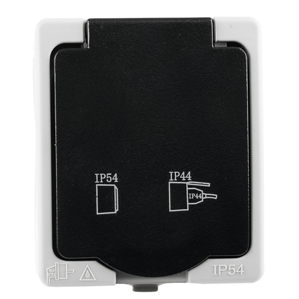 Розетка 1-местная с крышкой Stekker Велена PST16-11-54 32755