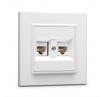 Розетка компьютерная Makel двойная СП Karea 16А IP20 CAT 5 бел. 56001036