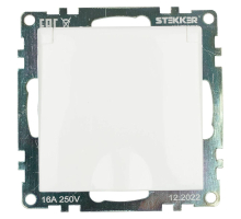 Розетка 2P+PE Stekker Катрин со шторками крышкой белый GLS16-7112-01 39302