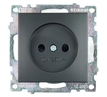 Розетка 2P Stekker Катрин со шторками черный GLS10-7109-05 39609