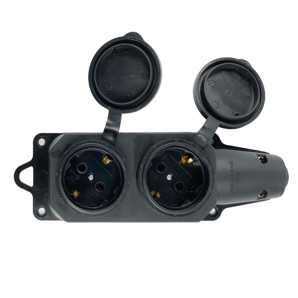 Розетка переносная 2P+PE Stekker черный RST16-22-44 32738