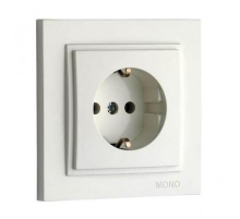 Розетка 2К+З Mono Electric Despina 16A 250V винтовое подключение белый 102-190021-117