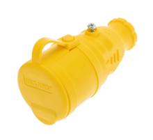 Розетка каучуковая 1 гнездо с крышкой переносная желтая, с/3, 16А, IP54, REXANT 111-122