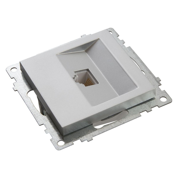 Розетка компьютерная RJ-45 Stekker Катрин серебро GLS00-7107-03 39585