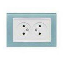 Розетка двойная 2P Vesta-Electric Exclusive Blue голубой FRZ00040011SIN