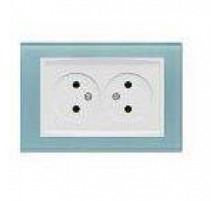 Розетка двойная 2P Vesta-Electric Exclusive Blue голубой FRZ00040011SIN