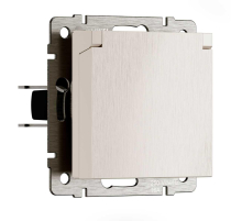 Розетка влагозащищенная с заземлением с защитной крышкой и шторками Werkel N перламутровый рифленый W1171213 4690389213106