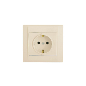 Розетка Makel 1-м СП Defne 16А IP20 с/з крем. 42010028