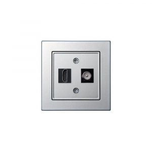 Розетка HDMI/TV оконечная Liregus Epsilon серебро 28-1858