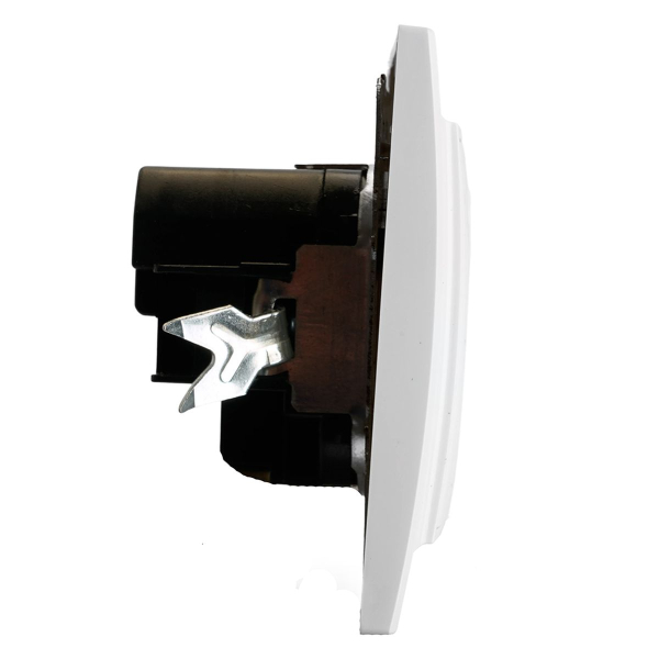 Розетка 1-местная Stekker, PST16-9016-01, 250В, 2.1А с USB+ type C Эрна, белый 50076