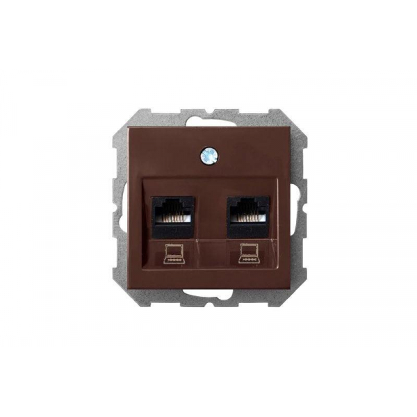 Розетка 2хRJ45 Liregus Epsilon коричневый 28-1451 Розетка 2хRJ45 Liregus Epsilon коричневый 28-1451