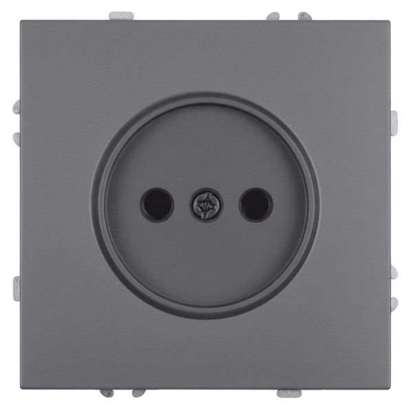 Розетка 1-местная с защитной шторкой (механизм), STEKKER, б/з, 250В, 16А, серия Эмили, RST16-5109-10, платиново-серый, soft touch 49954