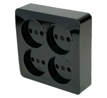 Розетка четырехместная 2P Stekker София черный MST10-14S-02 49321