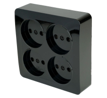 Розетка четырехместная 2P Stekker София черный MST10-14S-02 49321