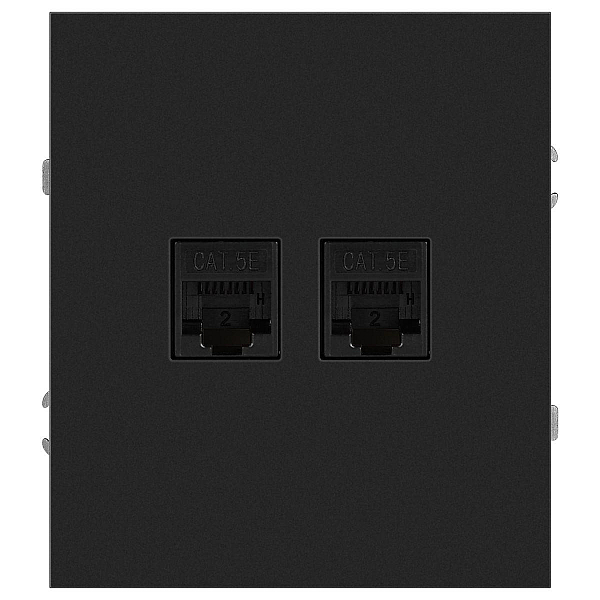 Розетка ЭРА Arktik 16-3108-05 информационная двойная 2XRJ45 антрацит Б0070488
