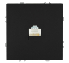 Розетка компьютерная 1-местная RJ-45 (механизм), STEKKER, серия Эмили, RST00-5117-05, черный уголь, soft touch 49847