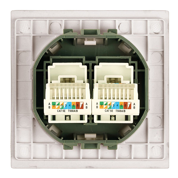 Розетка компьютерная 2-местная RJ-45 (механизм) Stekker Мия RST00-3111-08 пудровый жемчуг 50481