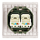 Розетка компьютерная 2-местная RJ-45 (механизм) Stekker Мия RST00-3111-08 пудровый жемчуг 50481