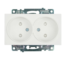 Розетка двойная 2P Stekker Катрин со шторками белый GLS10-7113-01 39573