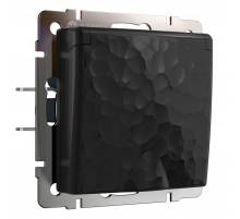 Розетка Werkel Hammer влагозащищенная с заземлением с защитой крышкой и шторками черный W1271208 4690389162886