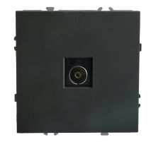 Розетка телевизионная 1-местная (механизм), STEKKER, 75 Ом, 5-862МГц, серия Эмили, RST00-5108-05, черный уголь, soft touch 49849