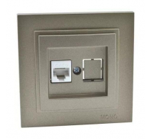 Розетка телефонная RJ11 Mono Electric Despina/ Larissa 3 кат бронза 500-002325-124