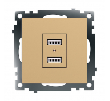 Розетка 2хUSB Stekker Катрин золото GLS10-7115-08 49229