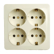 Розетка 4-местная 2P+PE Stekker София слоновая кость MST16-14S-04 49509