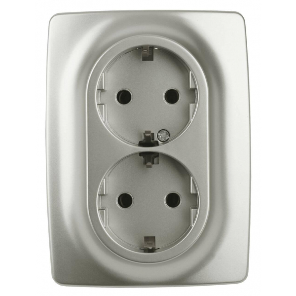 Розетка ЭРА 12 2x2P E Schuko со шторками 16A 250V 12-2108-15 Б0036451 Розетка ЭРА 12 2x2P E Schuko со шторками 16A 250V 12-2108-15 Б0036451
